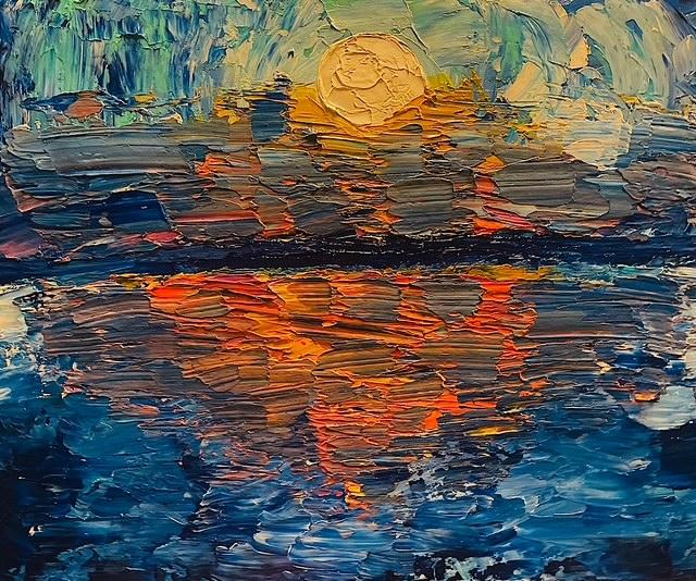 Angelo- Palette Knife Sunset Painting
