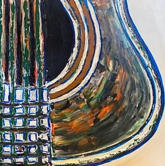 Corey-Original Acrylic Textured Guitar Painting