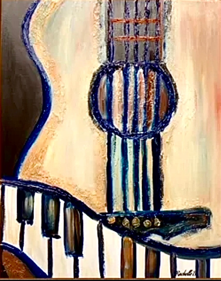Casey- Original Acrylic Guitar Painting