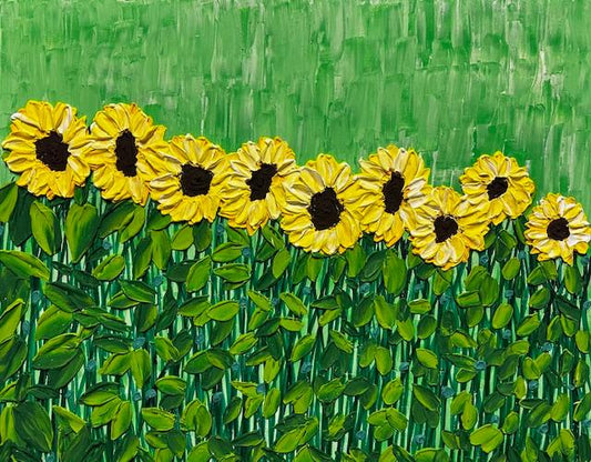 Santana- Palette Knife Sunflower Painting